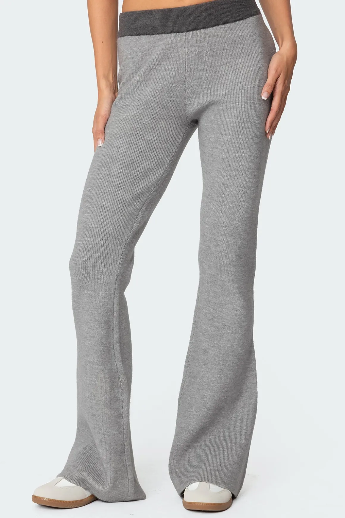 Lei Contrast Knit Flared Pants