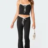 Leighton Contrast Tie Flared Pants