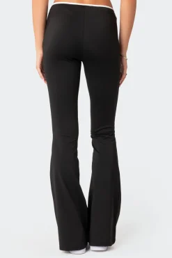 Leighton Contrast Tie Flared Pants