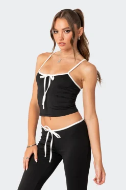 Leighton Contrast Tie Tank Top