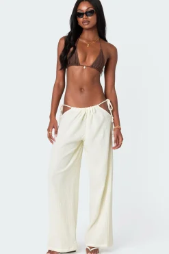 Leoni Side Tie Cotton Gauze Pants