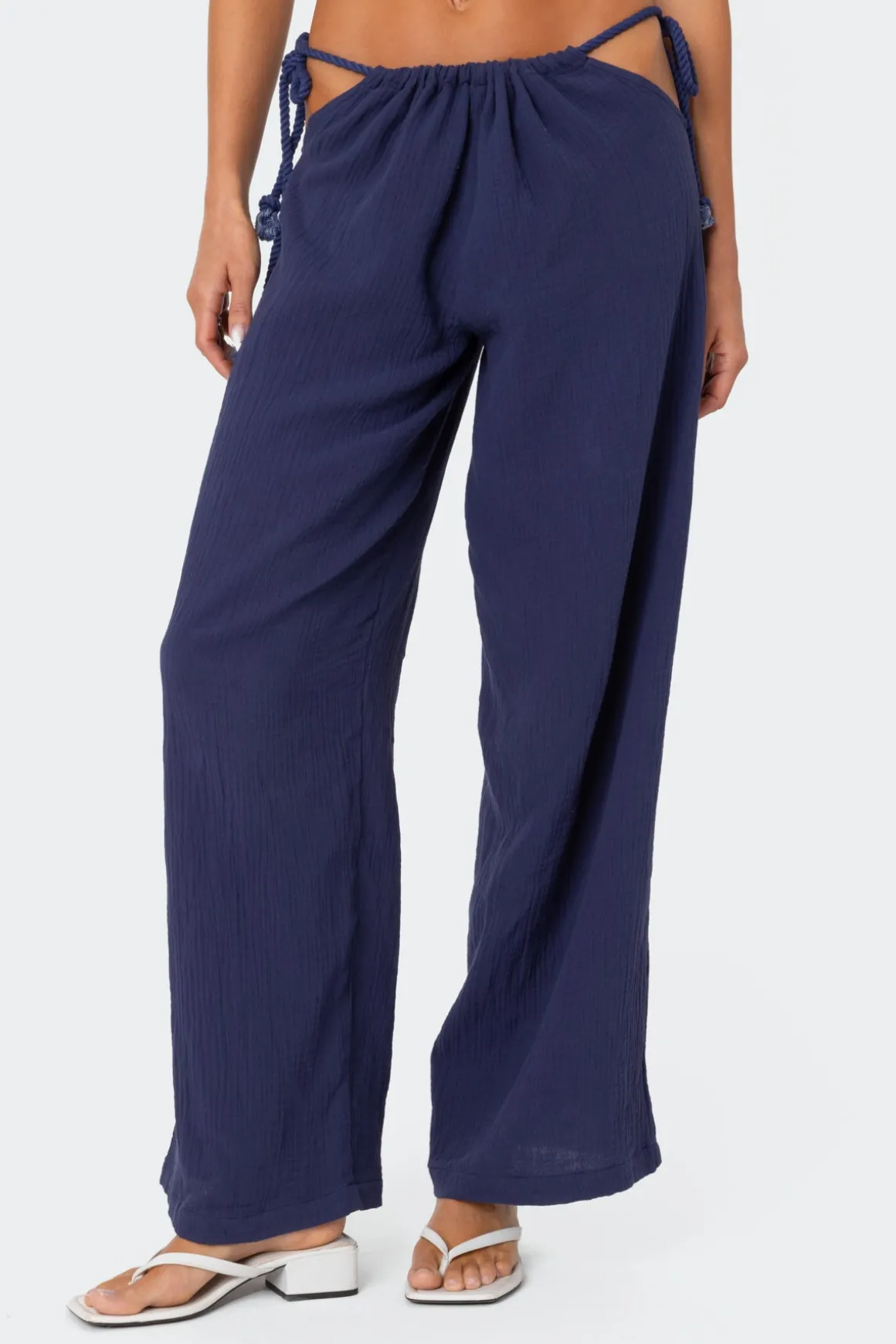 Leoni Side Tie Cotton Gauze Pants
