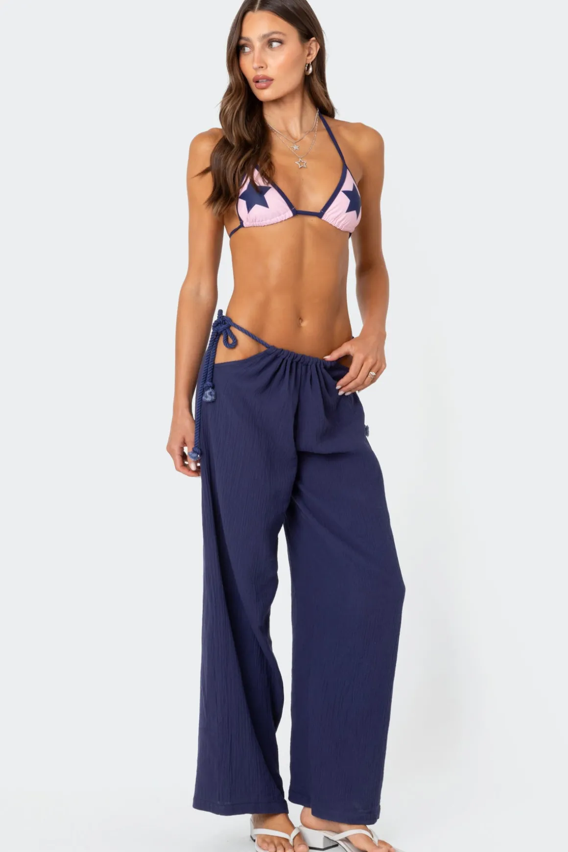 Leoni Side Tie Cotton Gauze Pants