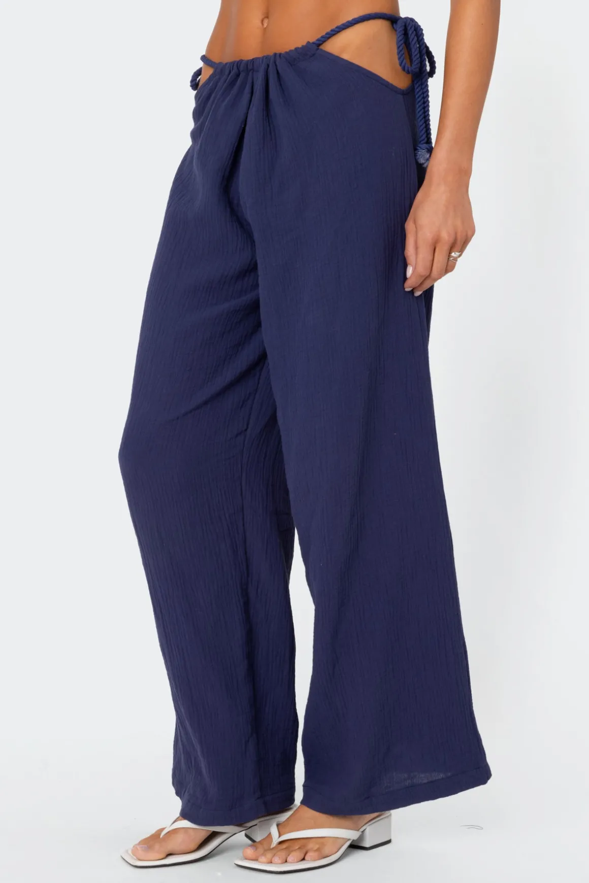 Leoni Side Tie Cotton Gauze Pants