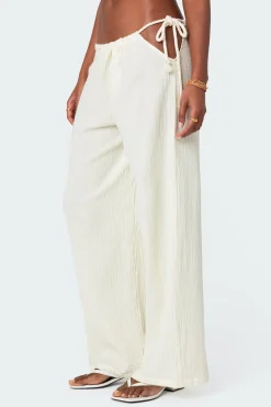 Leoni Side Tie Cotton Gauze Pants