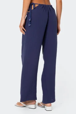 Leoni Side Tie Cotton Gauze Pants