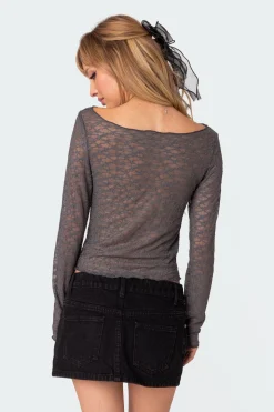 Leony Sheer Lace Top
