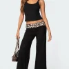 Leopard Fold Over Pants