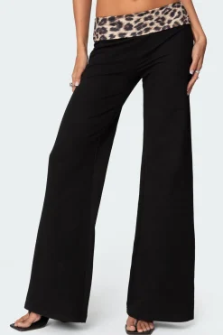 Leopard Fold Over Pants