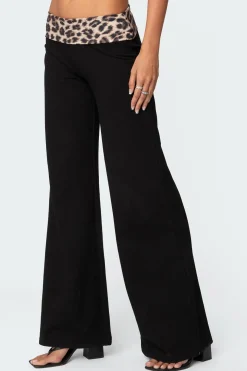Leopard Fold Over Pants