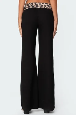 Leopard Fold Over Pants
