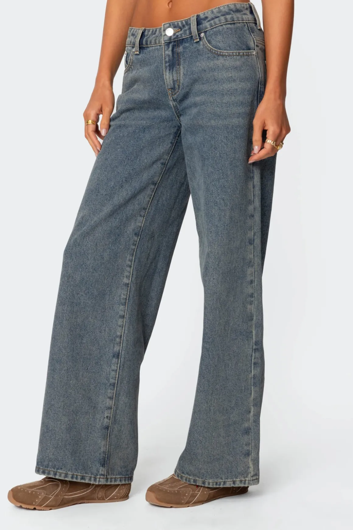 Leopard Heart Washed Jeans