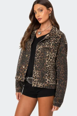 Leopard Print Denim Jacket