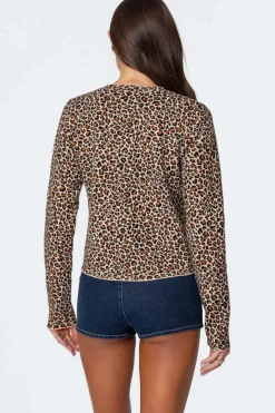 Leopard Printed Knit Cardigan