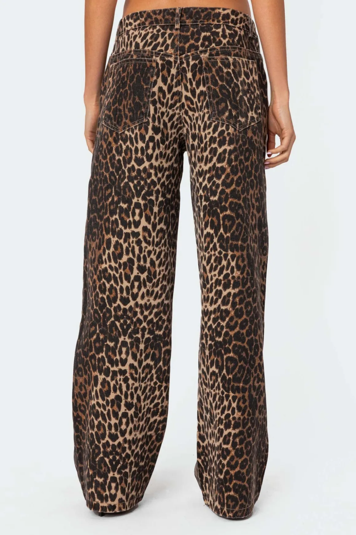 Leopard Printed Low Rise Jeans