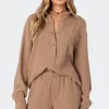 Levy Oversized Gauze Button Up Shirt