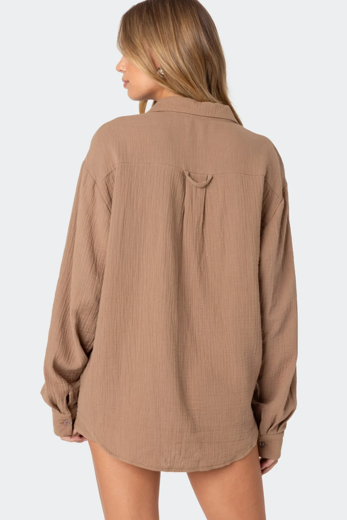 Levy Oversized Gauze Button Up Shirt