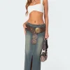 Lexy Washed Denim Maxi Skirt