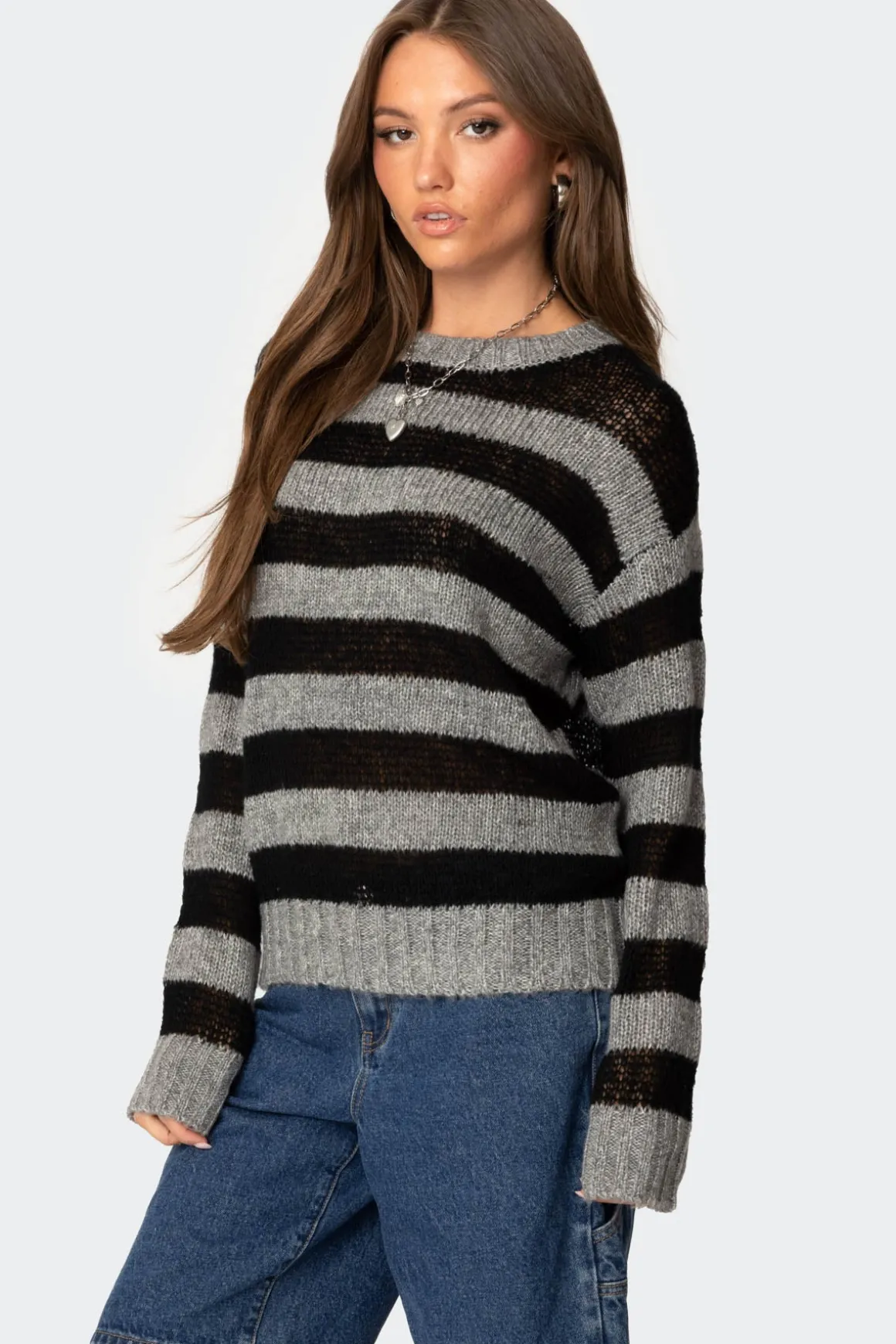 Light Knit Striped Sweater