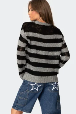 Light Knit Striped Sweater
