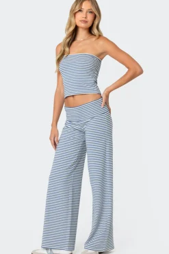 Lilah Striped Fold Over Pants
