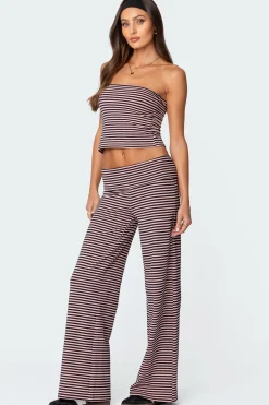 Lilah Striped Fold Over Pants