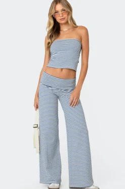 Lilah Striped Fold Over Pants