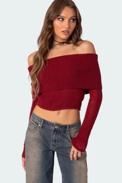 Lili fold over knit top