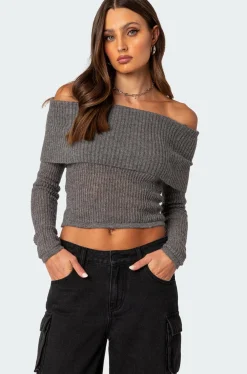 Lili fold over knit top