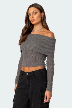 Lili fold over knit top