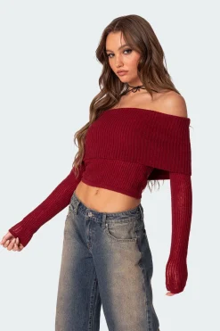 Lili fold over knit top