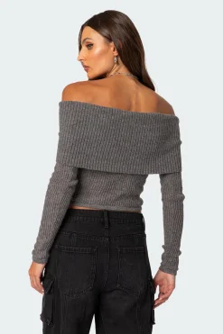 Lili fold over knit top