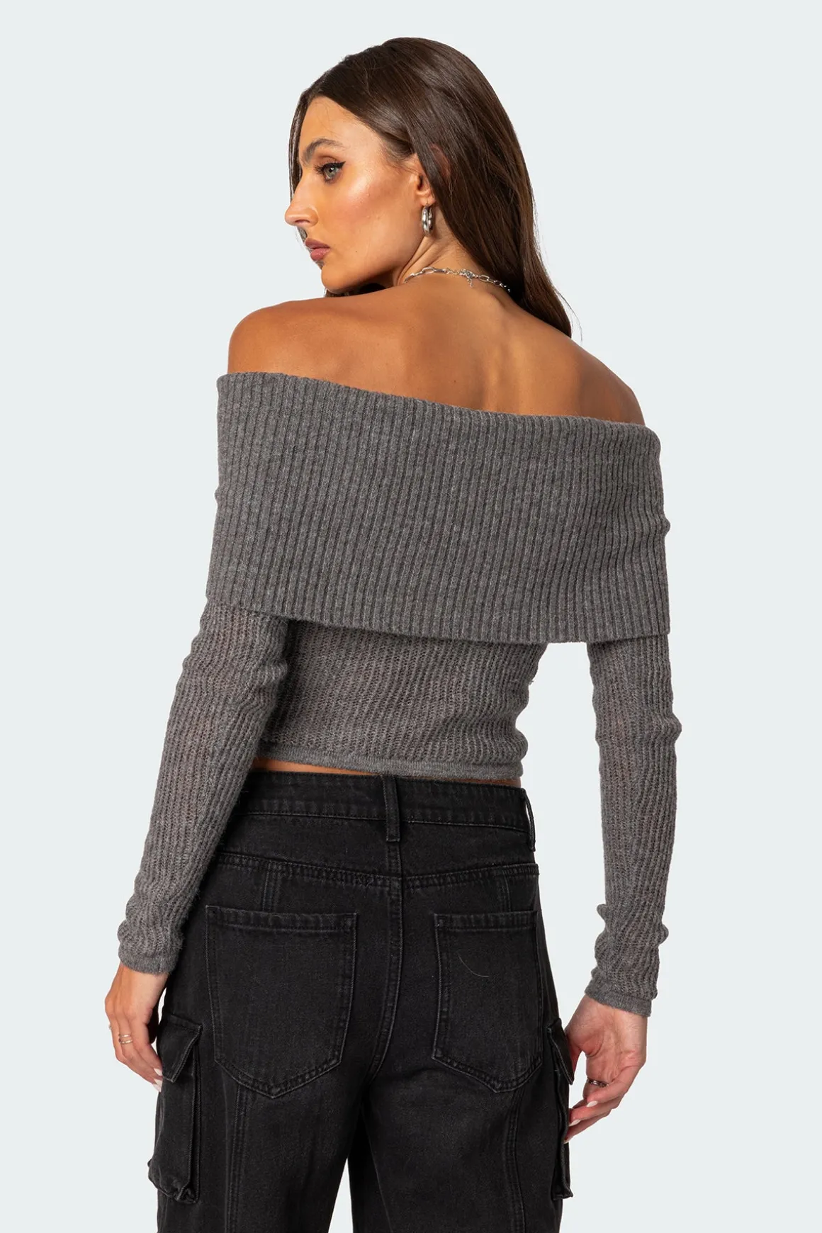Lili fold over knit top