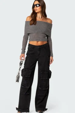 Lili fold over knit top