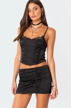 Lilith Lace Up Satin Corset