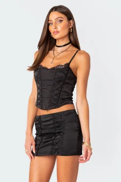 Lilith Lace Up Satin Corset