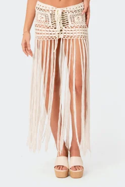 Lillee Crochet Fringe Maxi Skirt