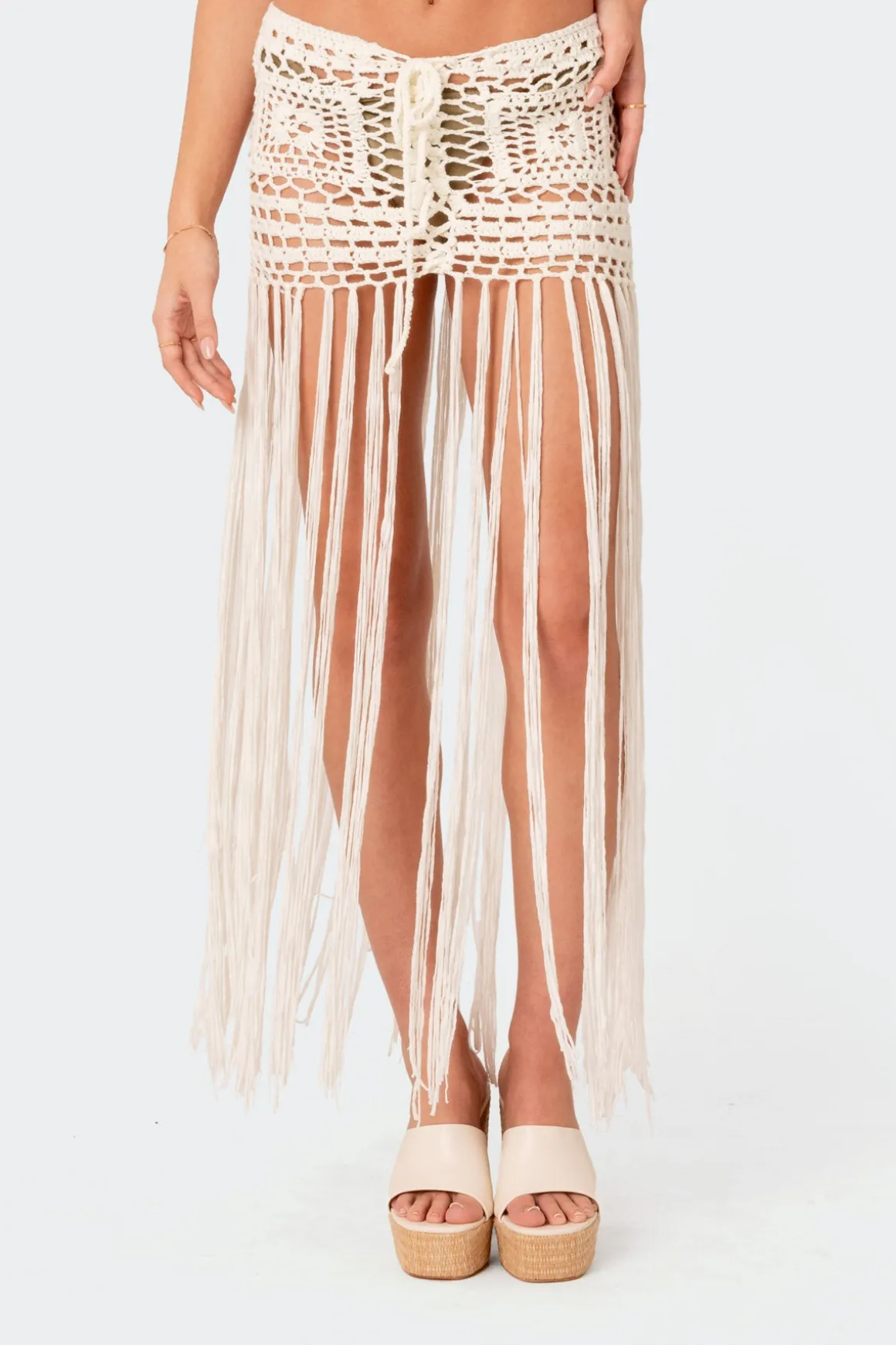 Lillee Crochet Fringe Maxi Skirt