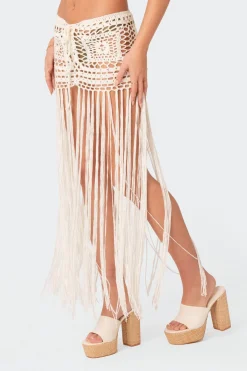 Lillee Crochet Fringe Maxi Skirt