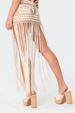 Lillee Crochet Fringe Maxi Skirt