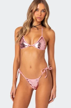 Lilly Sequin Triangle Bikini Top