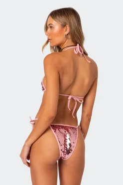 Lilly Sequin Triangle Bikini Top