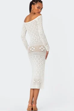 Lily Crochet Off Shoulder Midi Dress