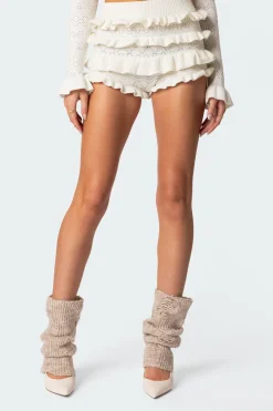Lindsay Ruffle Knitted Shorts