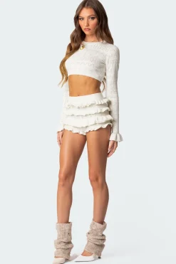 Lindsay Ruffle Knitted Shorts