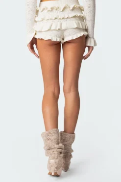 Lindsay Ruffle Knitted Shorts