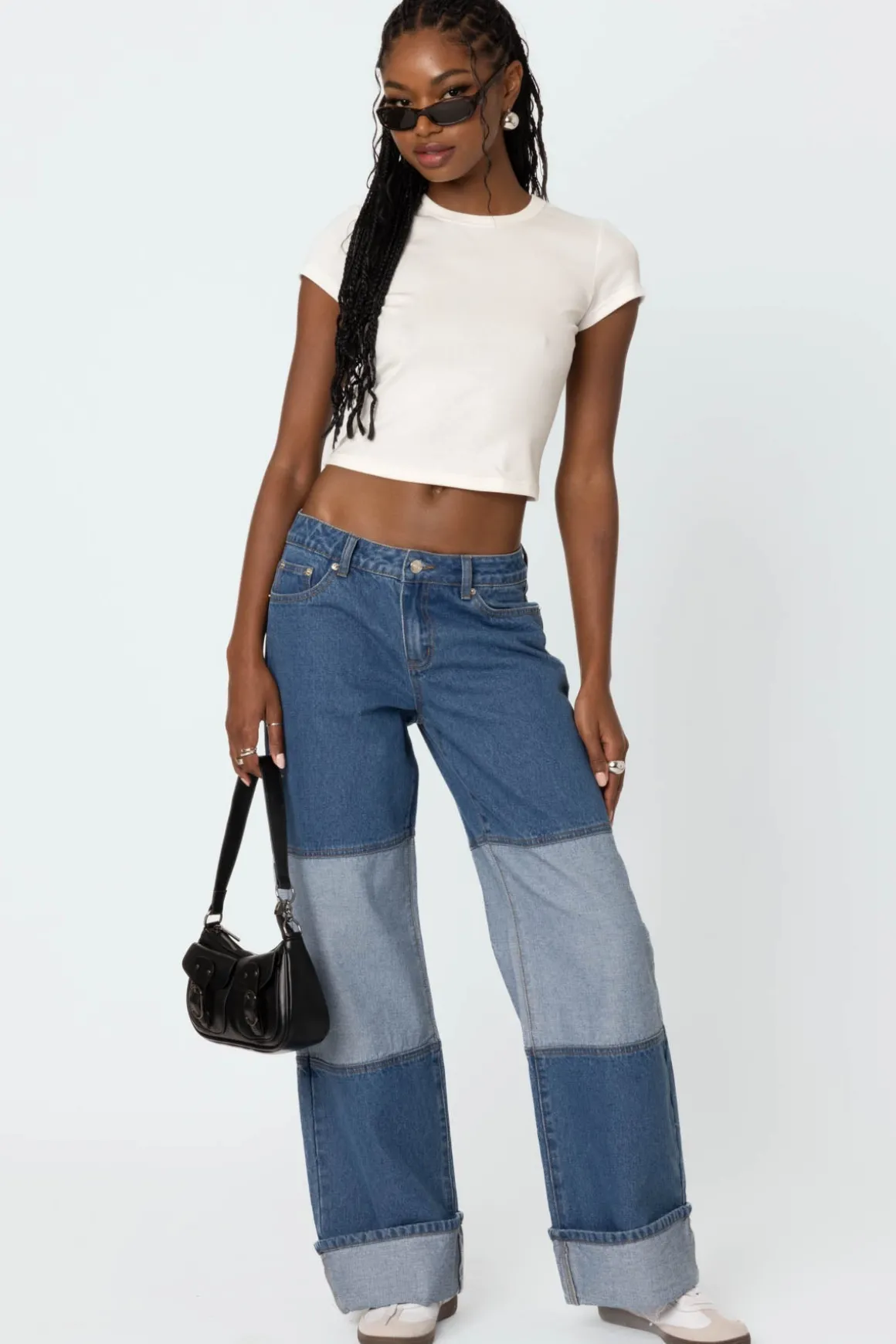 Lindsey Two Tone Cuffed Jeans