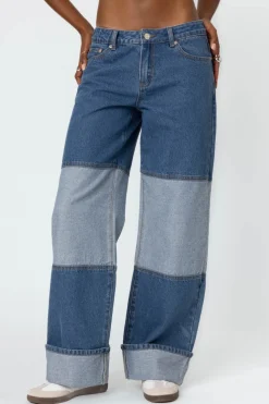 Lindsey Two Tone Cuffed Jeans