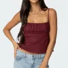 Linen Look Open Back Top