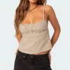Linen Look Open Back Top